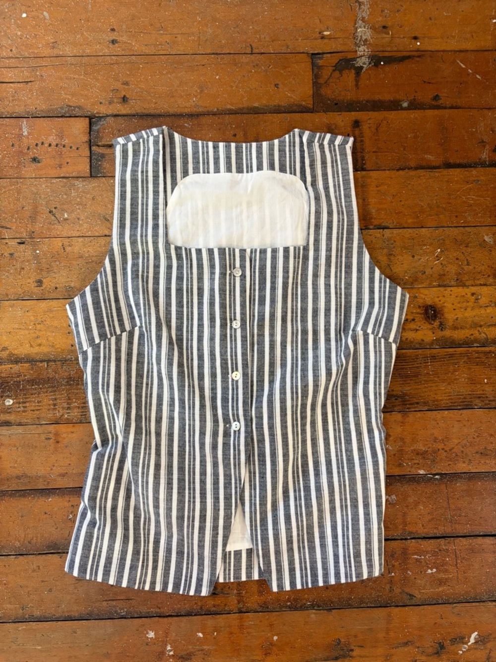 Seersucker cotton linen vest blouse tank size medium